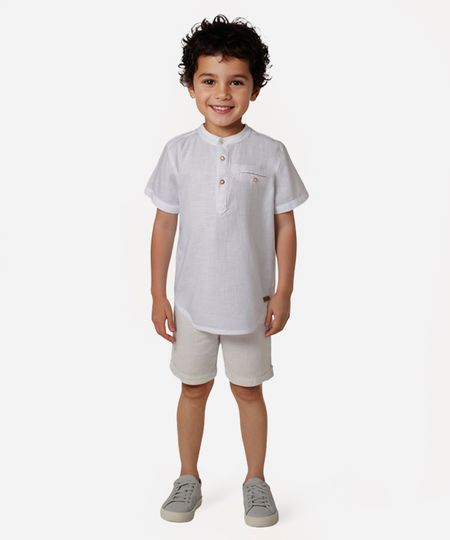 camisa infantil manga curta gola padre com bolso branca 3 camisa infantil manga curta gola padre com bolso branca 3