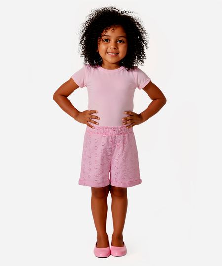 short de laise infantil curto floral rosa 4 short de laise infantil curto floral rosa 4