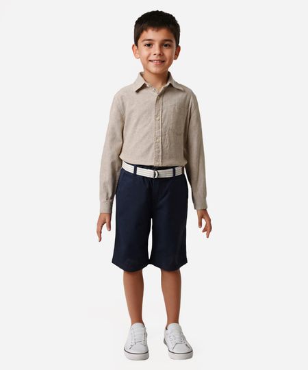 bermuda de sarja infantil com cinto azul 10 bermuda de sarja infantil com cinto azul 10