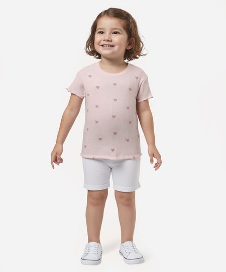 blusa de algodão infantil  rosa 3