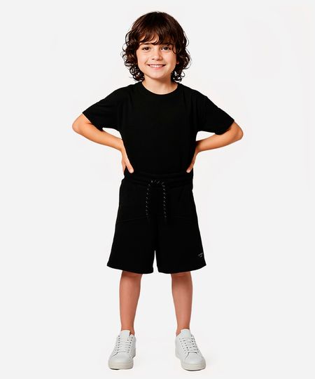 bermuda de moletom infantil com recorte preta 8 bermuda de moletom infantil com recorte preta 8