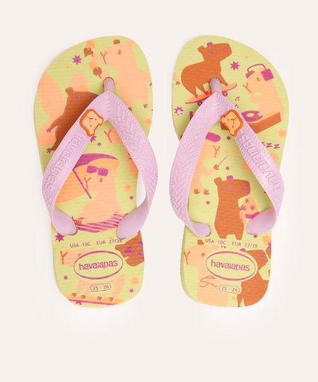 chinelo havaianas infantil capivara verde 31-32