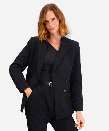 blazer feminino de alfaiataria preto P