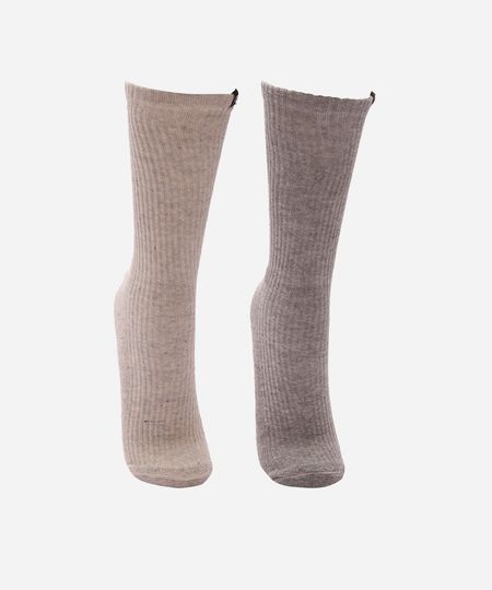 kit de 2 meias cano longo esportivo ace cinza 39-43