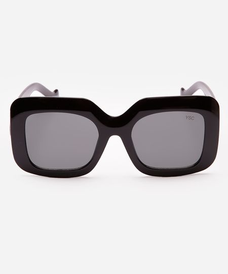 óculos de sol quadrado preto UNICO