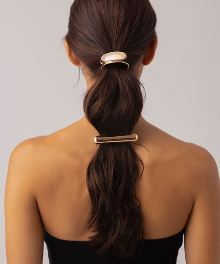 kit feminino de acessórios de cabelo em metal mindset dourado UNICO