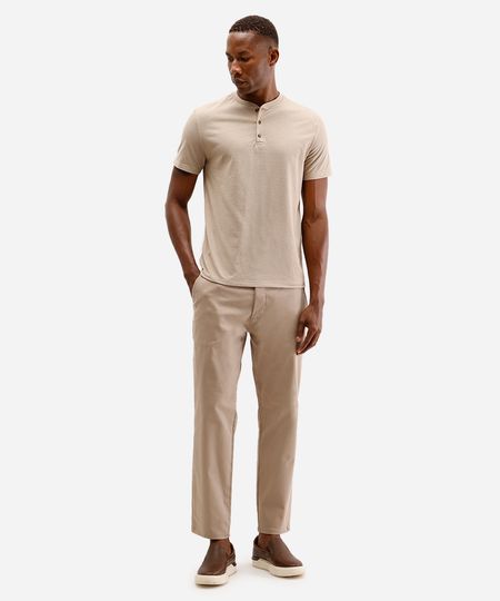 calça slim masculina de sarja bege 38