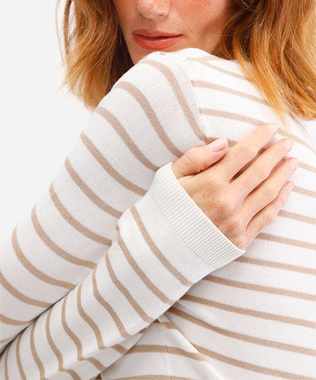 suéter de tricot básico listrado - bamboo G