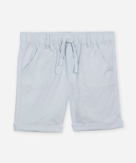 bermuda reta infantil com bolsos azul 4