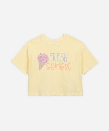 camiseta de algodão infantil fresh sorbet amarela 6 camiseta de algodão infantil fresh sorbet amarela 6