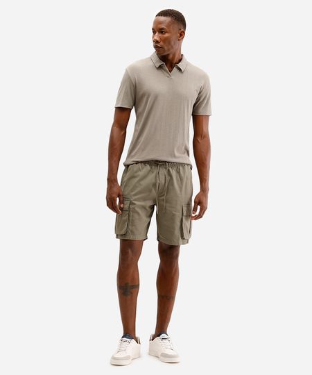 bermuda jogger masculina de sarja bolso cargo verde P