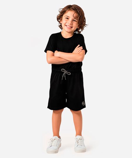 bermuda infantil boardshort preto 6