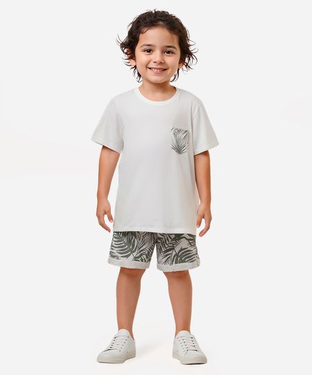 conjunto de algodão infantil folhagens verde 2
