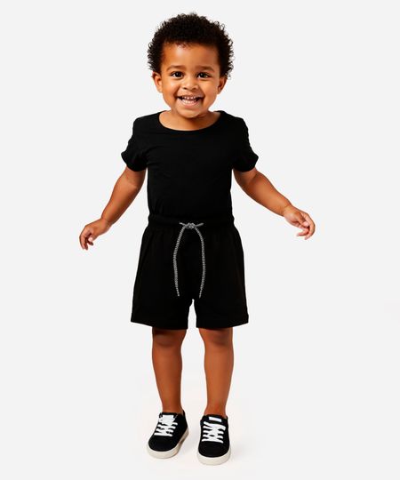 boardshort infantil com bolso  preto 5