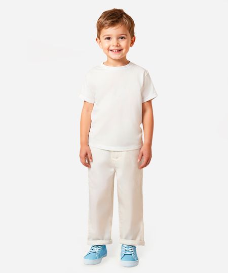 calça infantil de algodão off white 4 calça infantil de algodão off white 4