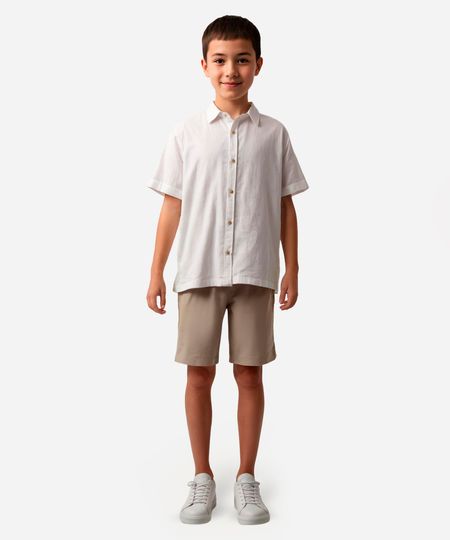 camisa de algodão juvenil texturizada off white 10 camisa de algodão juvenil texturizada off white 10