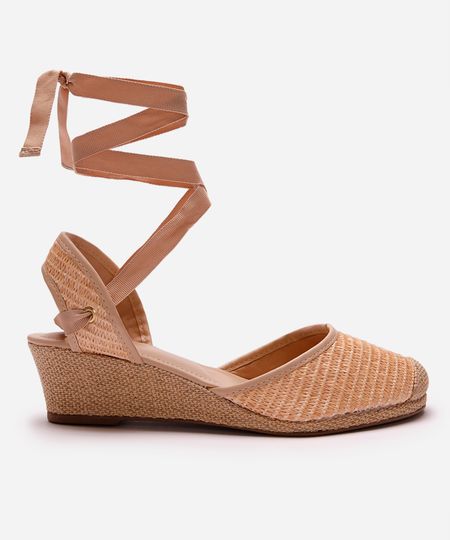 sandália espadrille feminina texturizada oneself bege 35