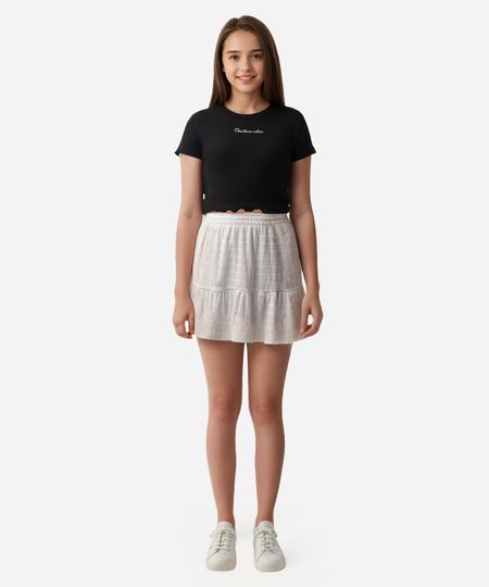 cropped juvenil manga curta positive vibes preto 14