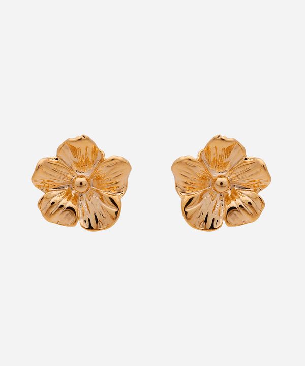 brinco feminino floral dourado UNICO