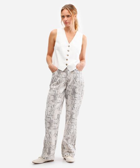 calça reta feminina de sarja animal print colorida 36 calça reta feminina de sarja animal print colorida 36