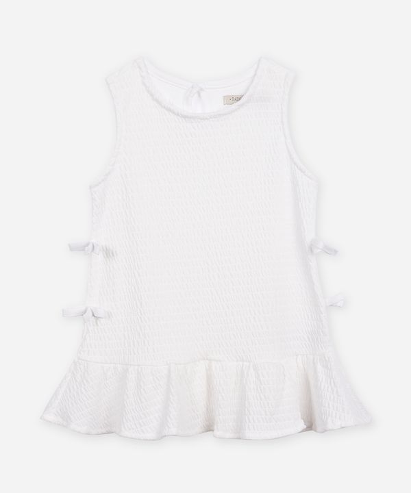 regata infantil texturizada com laço off white 2
