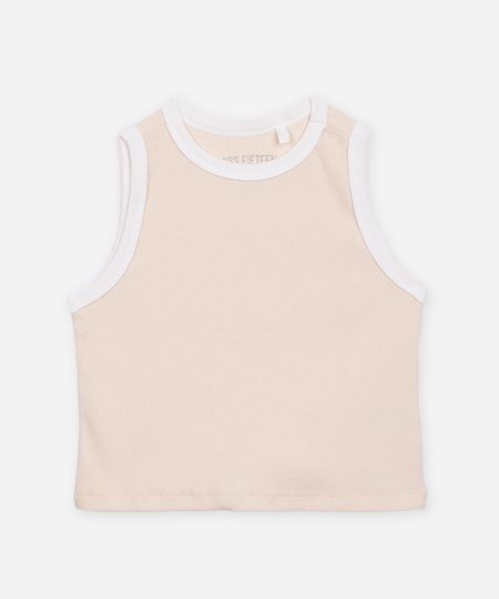 regata de algodão juvenil bicolor bege 10 regata de algodão juvenil bicolor bege 10