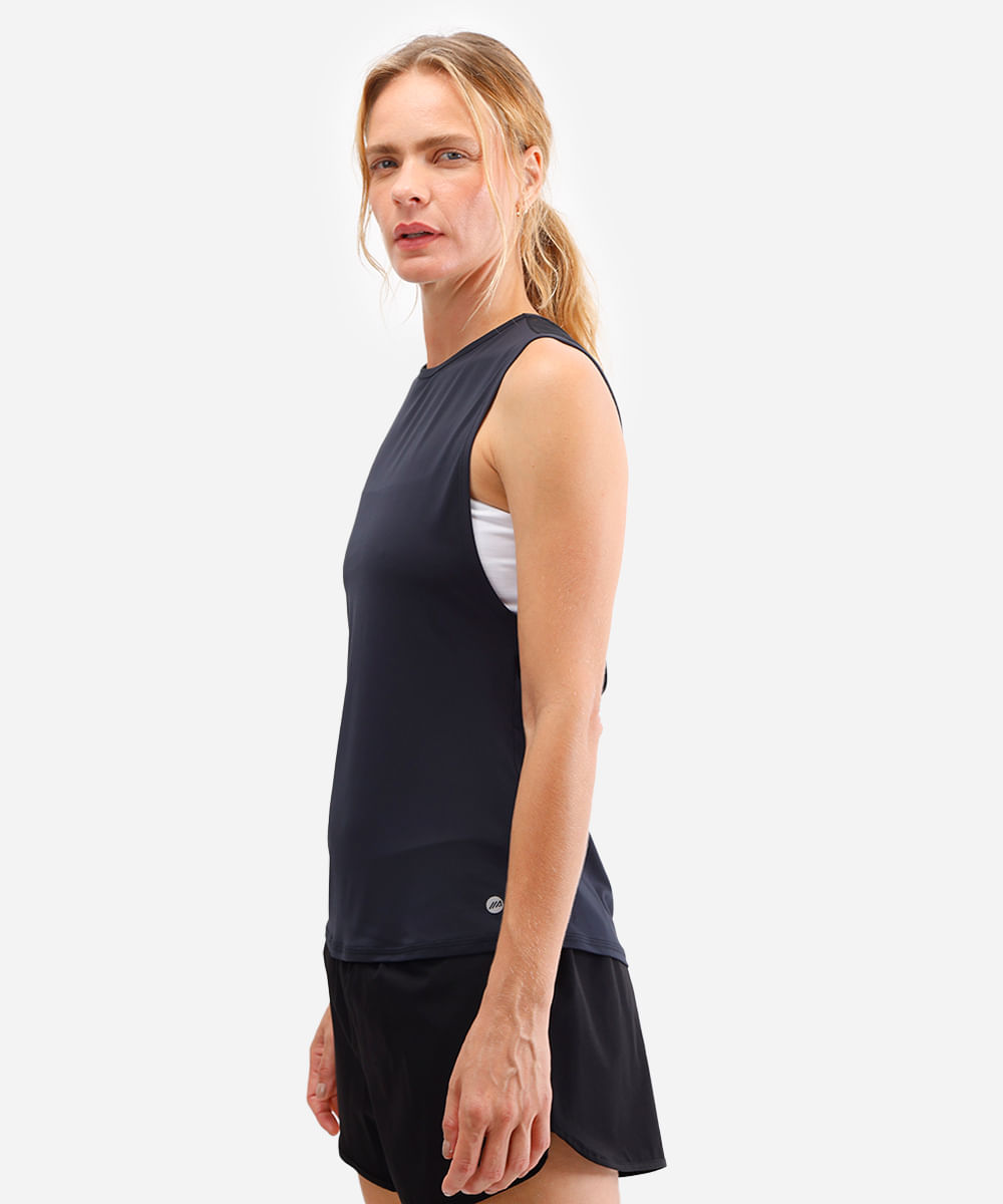 regata esportiva feminina com tule preto