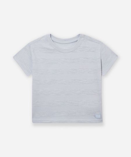 camiseta de algodão infantil listrada azul 4 camiseta de algodão infantil listrada azul 4