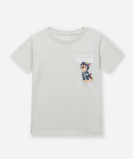 camiseta de algodão infantil patrulha canina verde 1