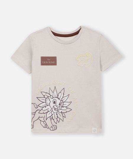 camiseta de algodão infantil o rei leão cinza 2