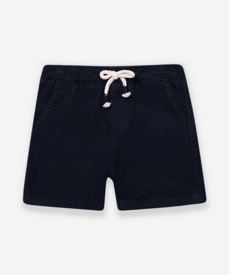 short reto infantil de sarja azul 12-18 short reto infantil de sarja azul 12-18