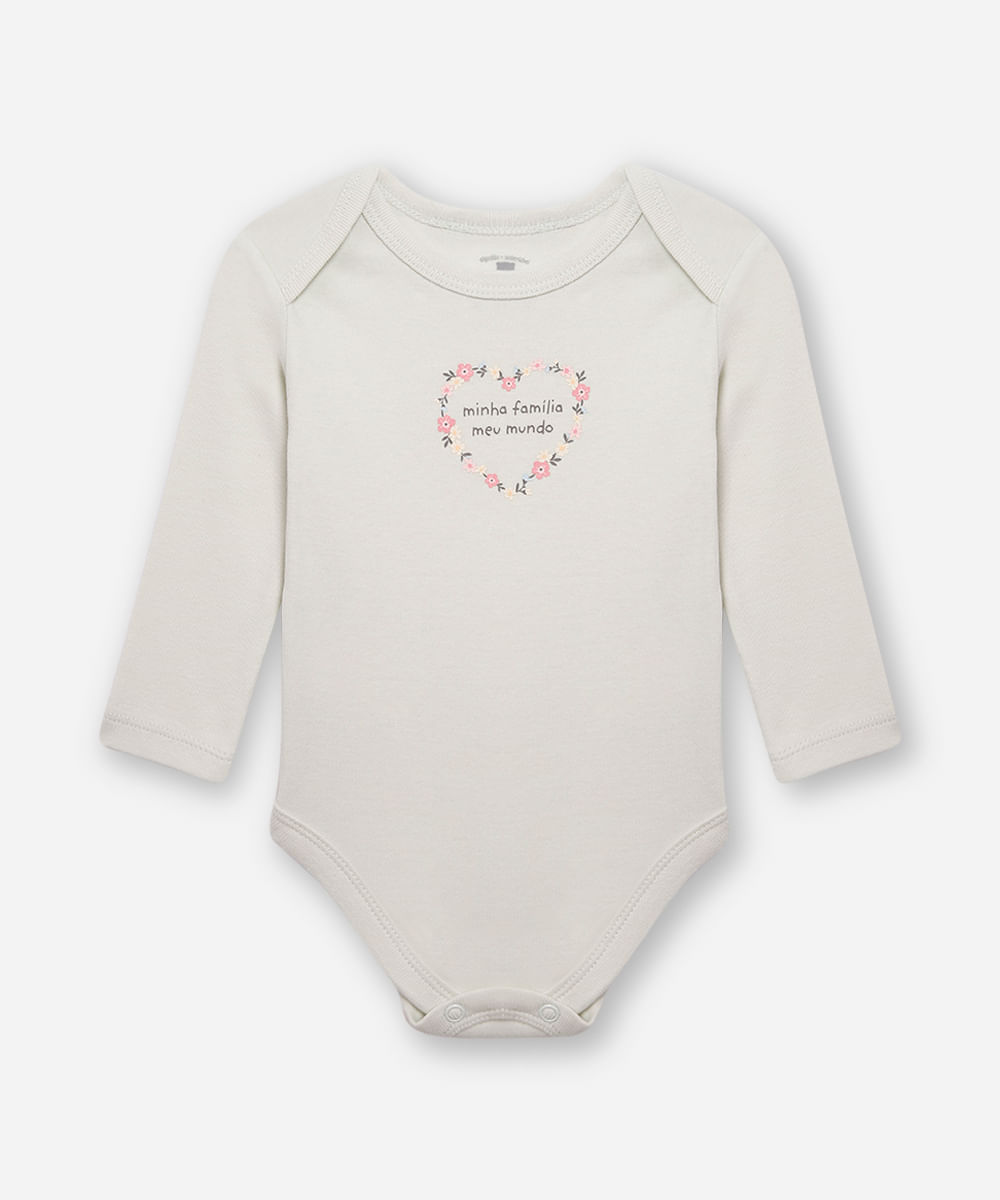 body infantil de algodão minha família meu mundo verde
