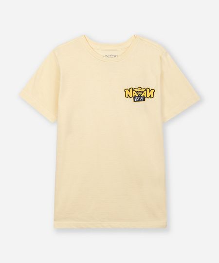 camiseta de algodão infantil natan texturizada amarela 4