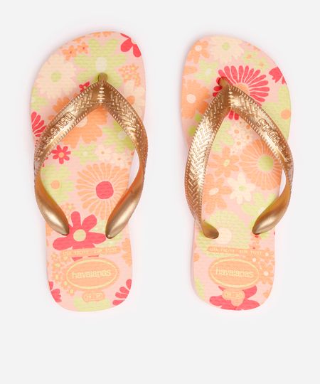 chinelo havaianas infantil floral rosa 29-30 chinelo havaianas infantil floral rosa 29-30