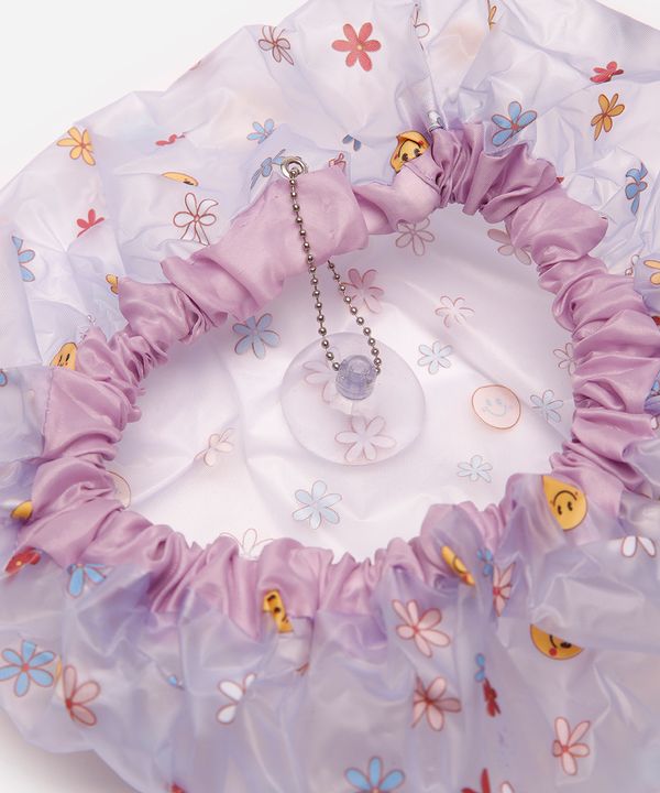 touca para banho floral lilás UNICO