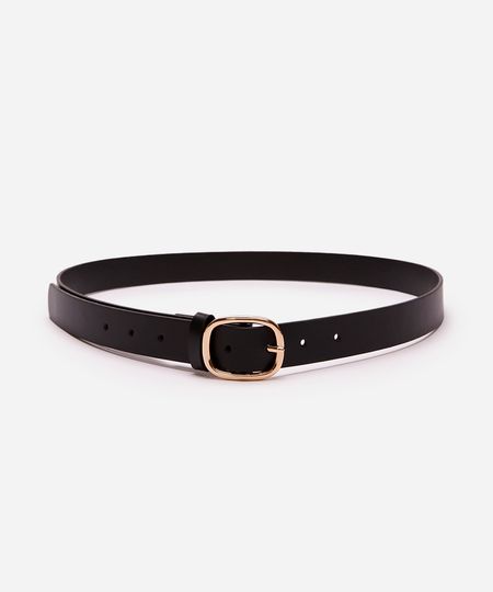 cinto feminino fivela redonda preto 85CM