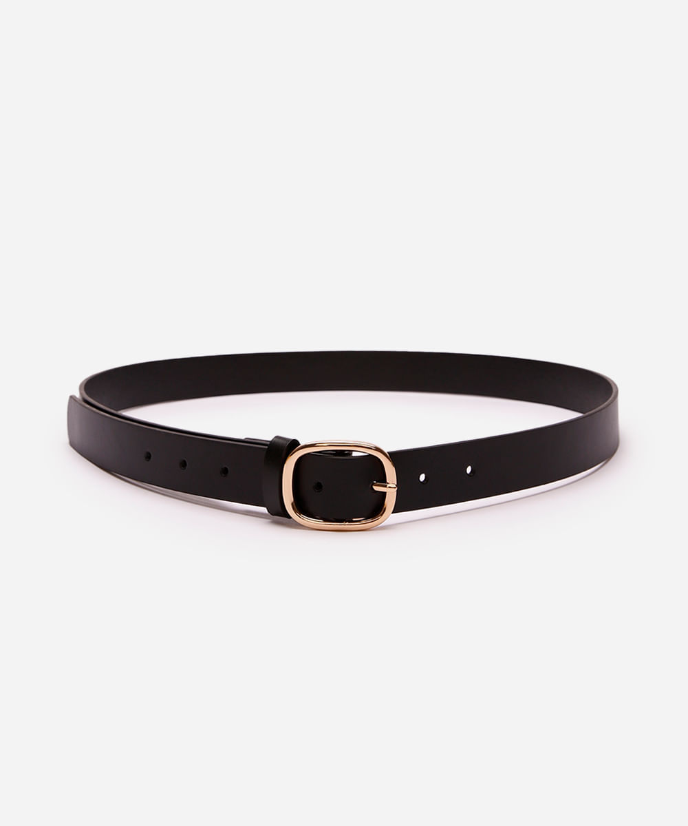 cinto feminino fivela redonda preto