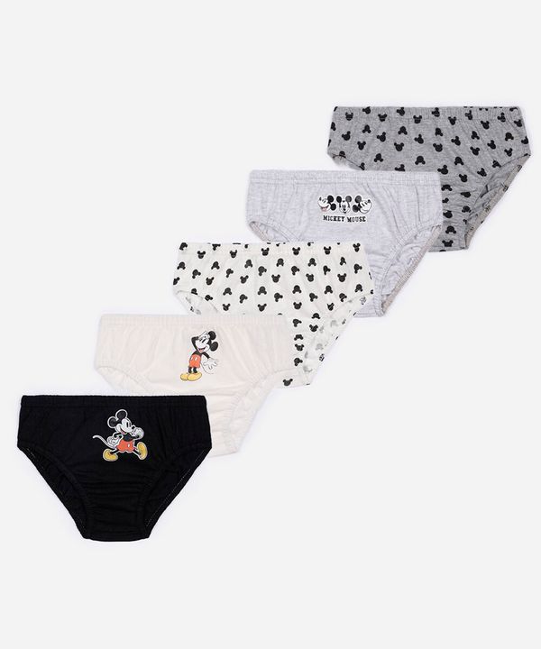 kit de 5 cuecas infantis de algodão mickey colorido 6