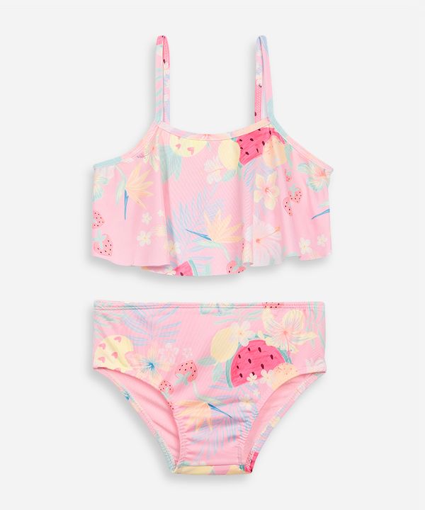 biquíni infantil decote quadrado floral rosa 8