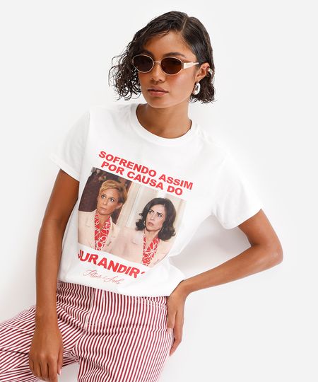 camiseta feminina de algodão tapas e beijos off white PP