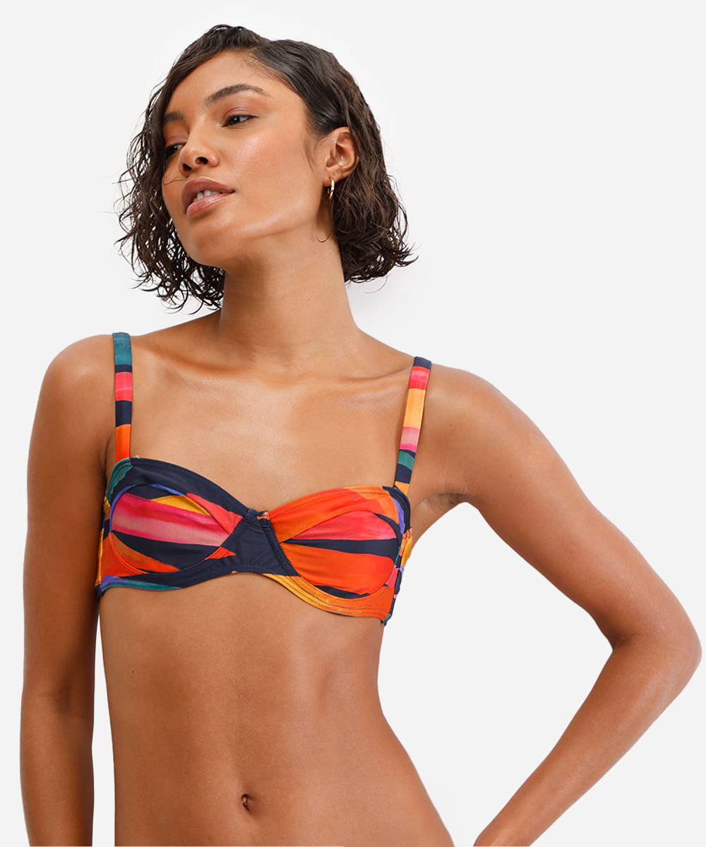 biquíni top feminino meia taça sem bojo azul