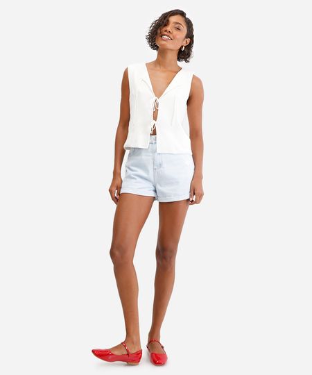 short mom feminino jeans destroyed azul 34 short mom feminino jeans destroyed azul 34