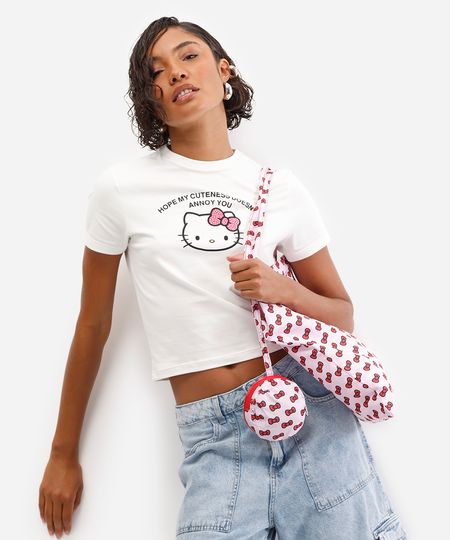blusa feminina hello kitty com brinde off white GG