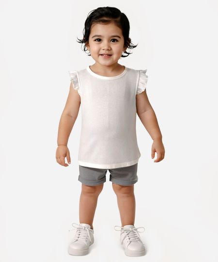 regata de algodão infantil fru fru off white 1