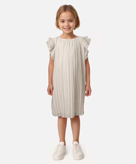 vestido infantil plissado poá com glitter off white 4 vestido infantil plissado poá com glitter off white 4