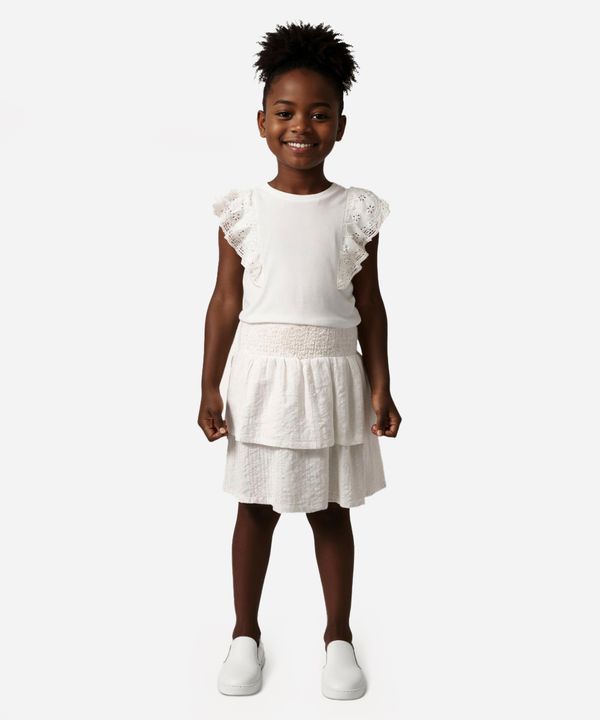 saia infantil com babados e lastex off white 10