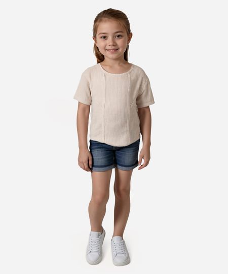 blusa de viscose infantil com brilho off white 10