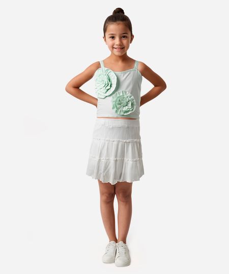 short saia infantil com lurex listrado off white 6 short saia infantil com lurex listrado off white 6