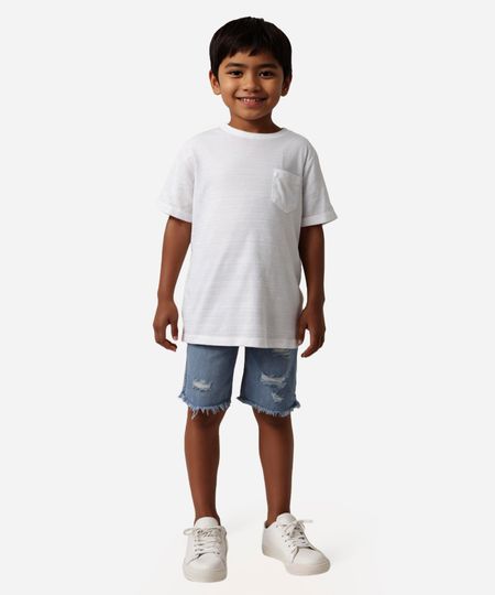camiseta de algodão infantil com bolso off white 4