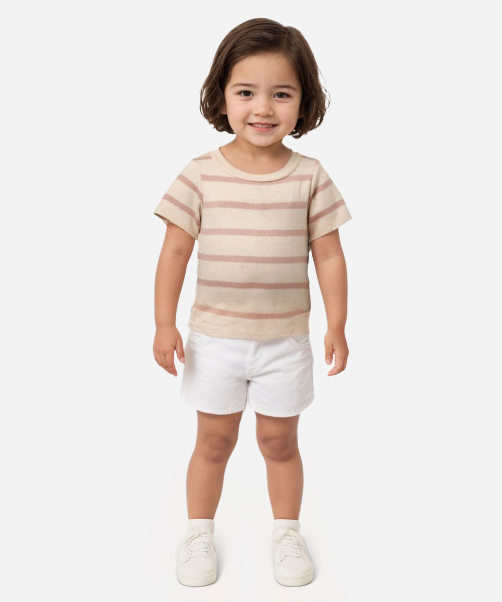 blusa de tricot infantil listrada colorido